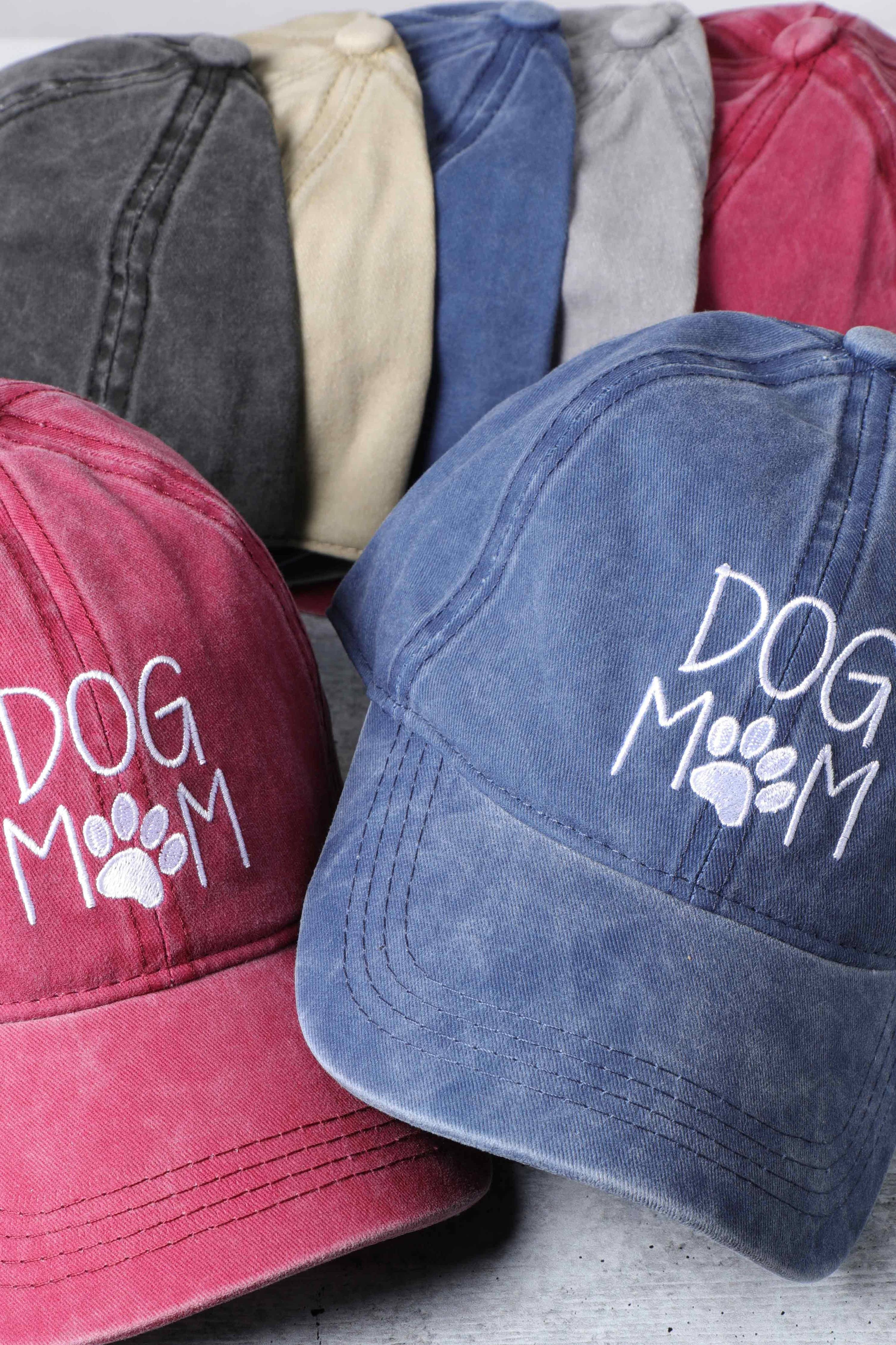 DOG MOM Embroidered Cotton Baseball Caps Dad Hat: DUSTY PINK / One Size { product_type }}