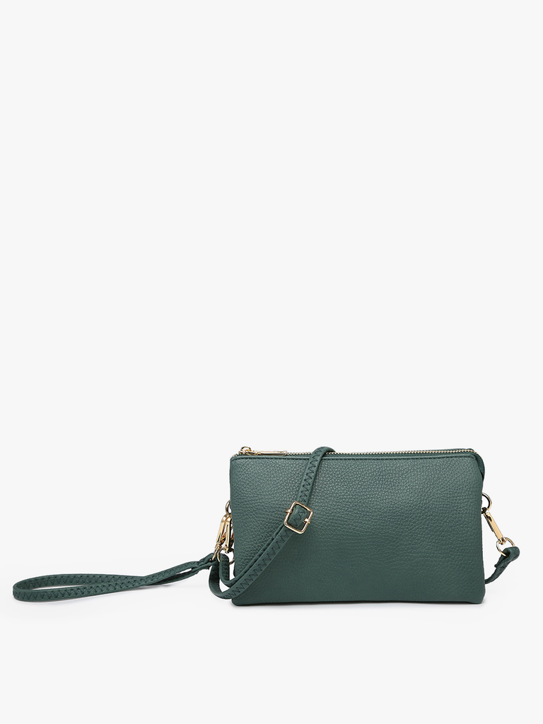 M013 Riley Monogrammable 3 Compartment Crossbody/Wristlet: Forest Green-Jen & Co.-Three Birdies Boutique, Women's Fashion Boutique Located in Kearney, MO