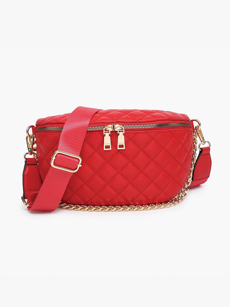 Sylvie Quilted Belt Bag: Bone-Jen & Co.-Three Birdies Boutique, Women's Fashion Boutique Located in Kearney, MO