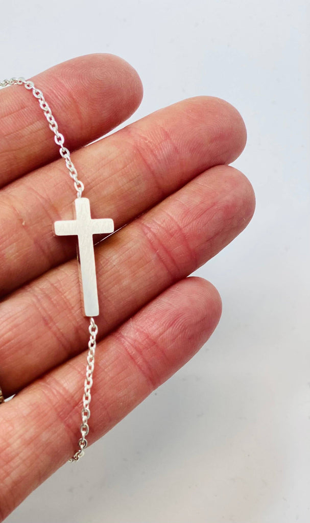 Baptism Gift, Baptism Keepsake Necklace for Girls, Cross: Silver-Little Happies Co-Three Birdies Boutique, Women's Fashion Boutique Located in Kearney, MO