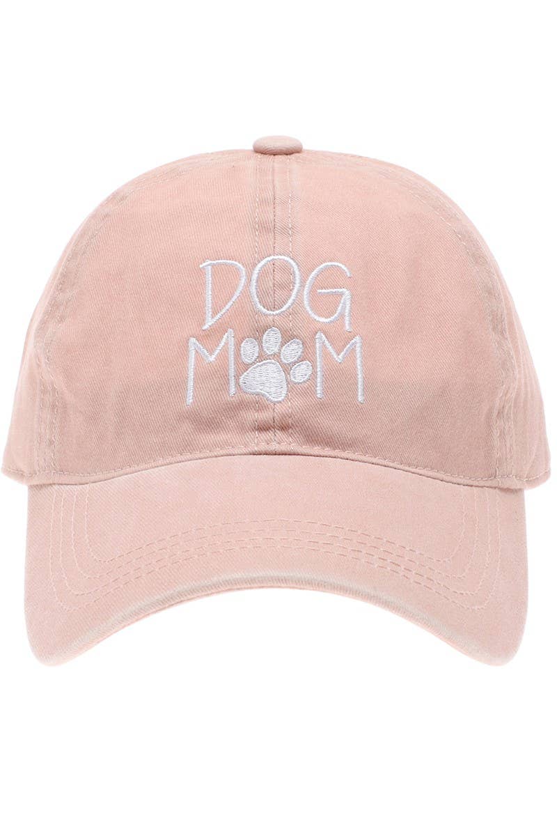DOG MOM Embroidered Cotton Baseball Caps Dad Hat: DUSTY PINK / One Size { product_type }}
