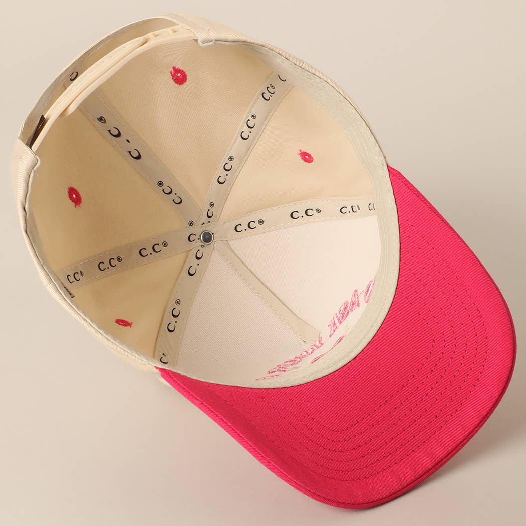 GO ASK YOUR DAD Embroidery Two-Tone Trucker Hat: HOT PINK / One Size { product_type }}