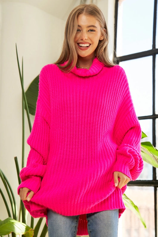 Bell Sleeve Turtle Neck Sweater-Sweater-Davi&Dani-Three Birdies Boutique, Women's Fashion Boutique Located in Kearney, MO