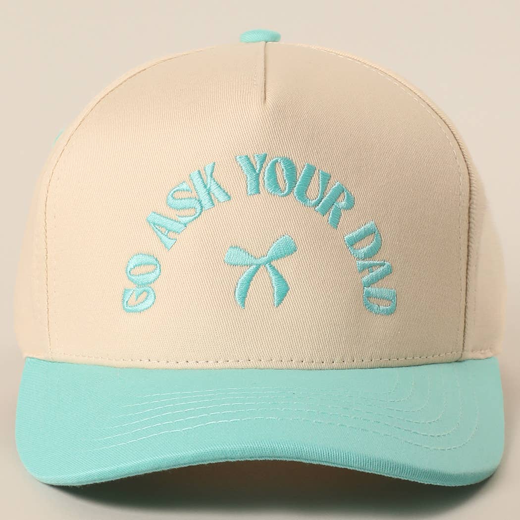GO ASK YOUR DAD Embroidery Two-Tone Trucker Hat: HOT PINK / One Size { product_type }}