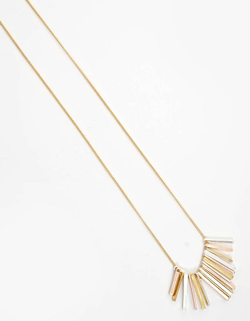 Metal Bar Tassel Necklace-Jewelry-Wild Honey-Three Birdies Boutique, Women's Fashion Boutique Located in Kearney, MO
