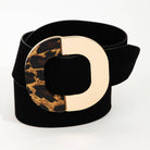 Brown Faux Leather Square Buckle Fashion Belt: BK { product_type }}