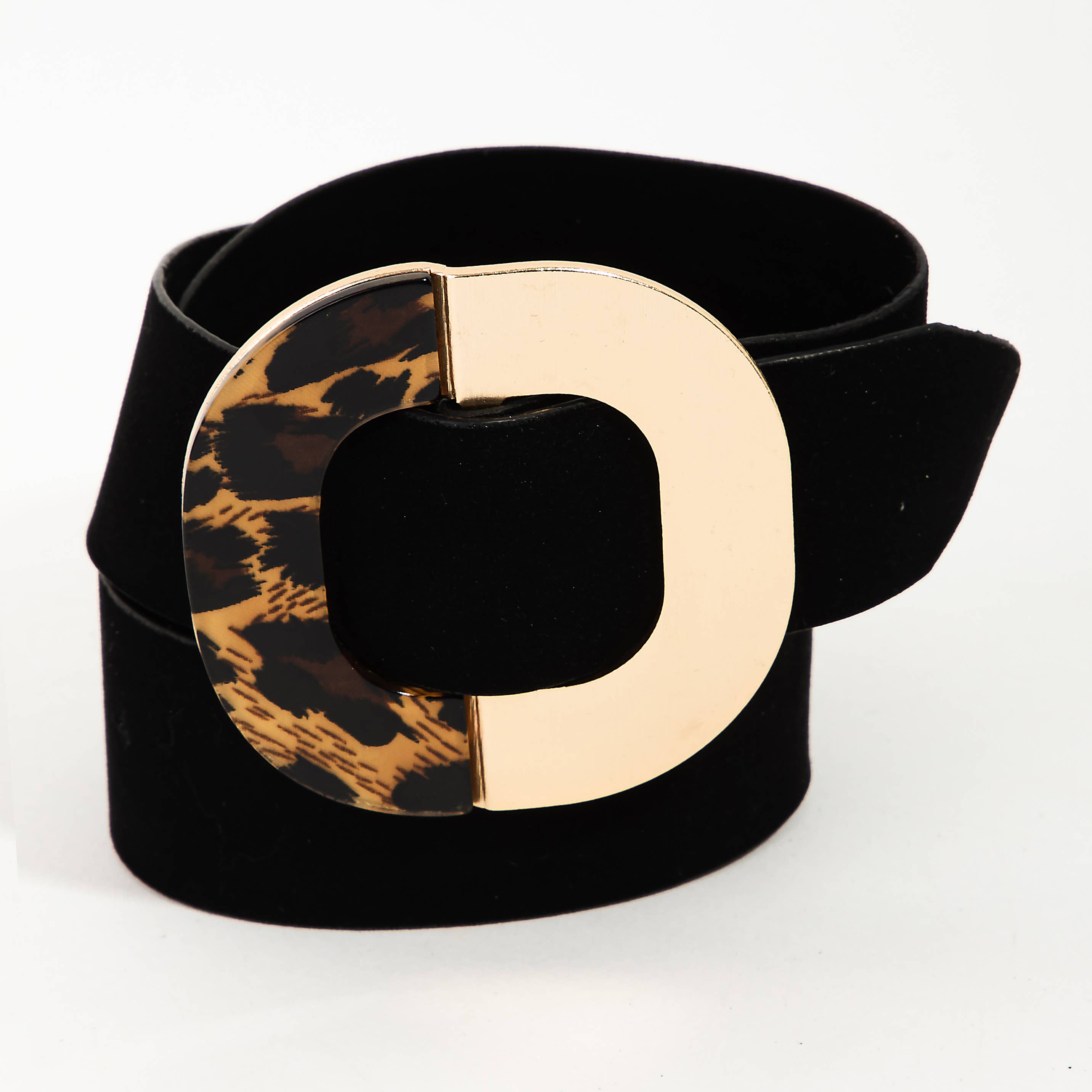 Brown Faux Leather Square Buckle Fashion Belt: BK { product_type }}