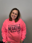Allergic To Negative Energy Crewneck-Graphic Tees-Tres Birdos Graphic Tees-Three Birdies Boutique, Women's Fashion Boutique Located in Kearney, MO