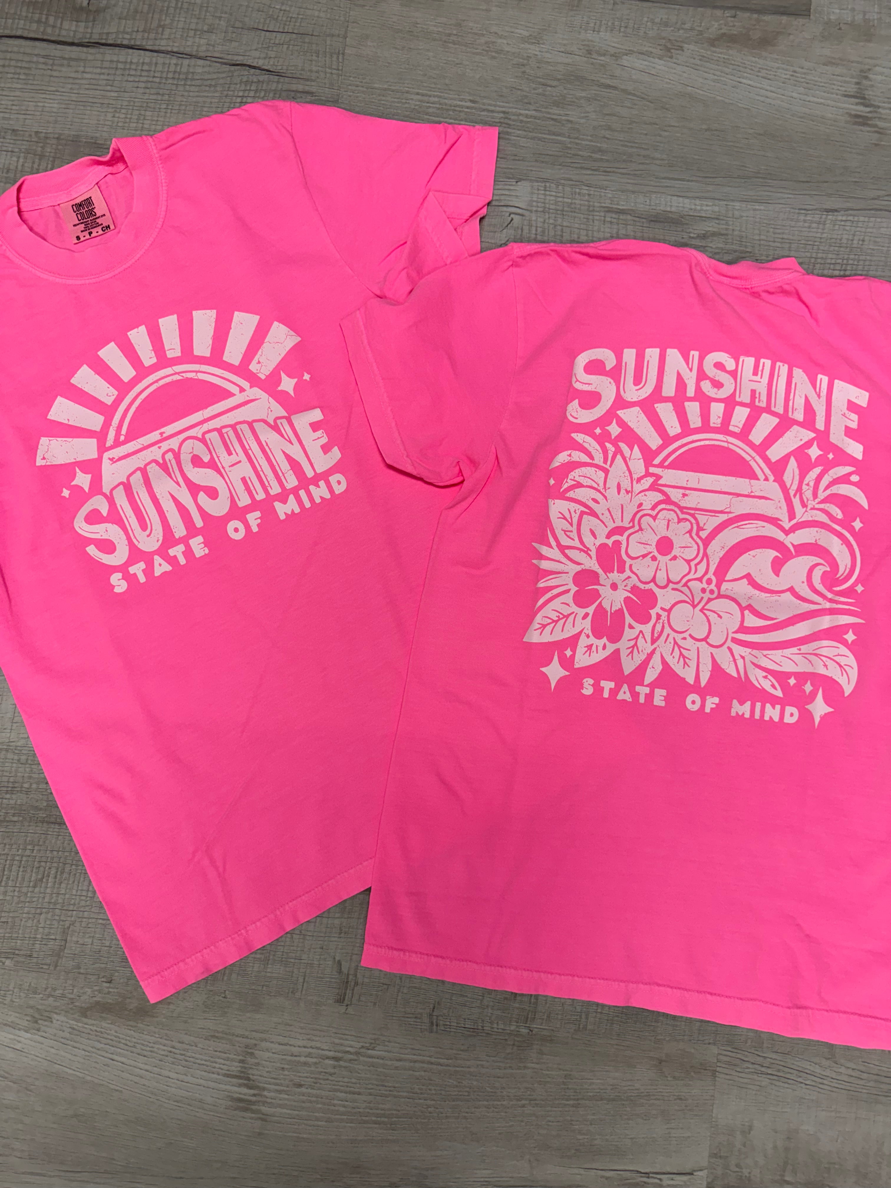 Pink Sunshine State of Mind Graphic Tee-Graphic Tees-TB TEES-Three Birdies Boutique, Women's Fashion Boutique Located in Kearney, MO