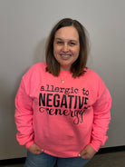 Allergic To Negative Energy Crewneck-Graphic Tees-Tres Birdos Graphic Tees-Three Birdies Boutique, Women's Fashion Boutique Located in Kearney, MO