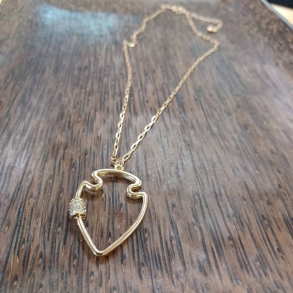 Large Bling Arrowhead Necklace Silver OR Gold: Silver-Paco Designs-Three Birdies Boutique, Women's Fashion Boutique Located in Kearney, MO