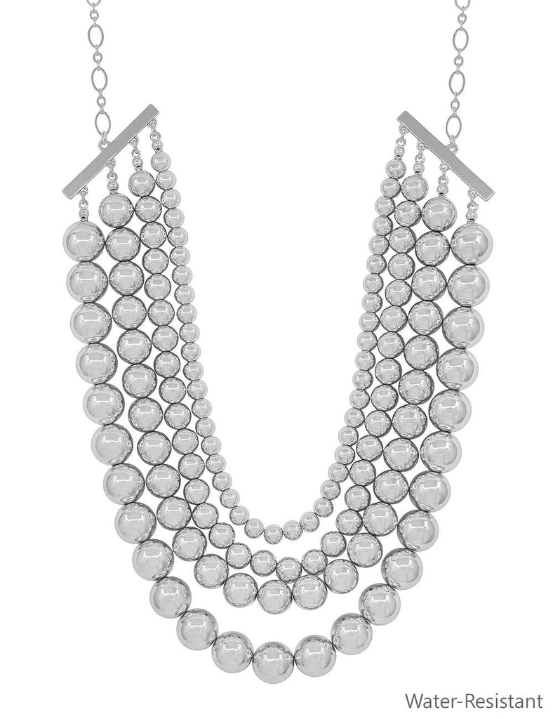 Silver 4 Layer Necklace-Accessories-What's Hot-Three Birdies Boutique, Women's Fashion Boutique Located in Kearney, MO