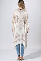 Frost White Paisley Border Kimono { product_type }}