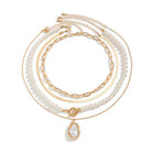 Gold Layered Pearl Necklace { product_type }}