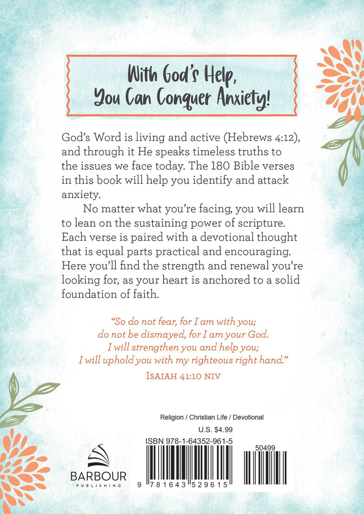 180 Bible Verses for Conquering Anxiety-Barbour Publishing, Inc.-Three Birdies Boutique, Women's Fashion Boutique Located in Kearney, MO