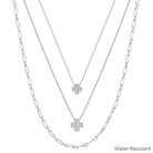 Silver Triple Layered Cross Necklace-Necklaces-What's Hot-Three Birdies Boutique, Women's Fashion Boutique Located in Kearney, MO