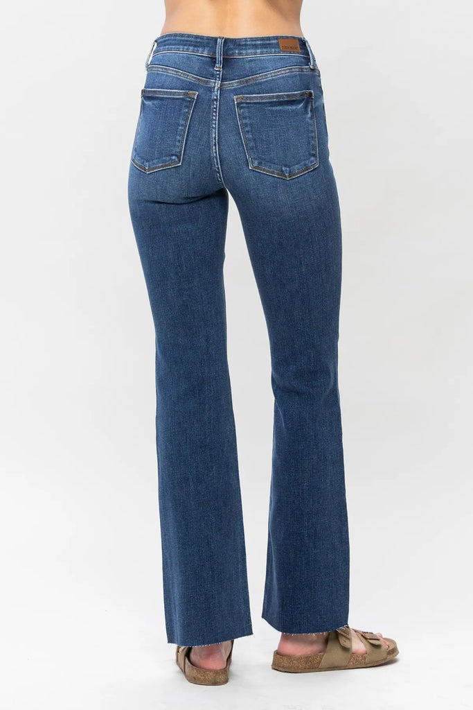 Judy Blue Contrast Wash Bootcut-Denim-Judy Blue-Three Birdies Boutique, Women's Fashion Boutique Located in Kearney, MO