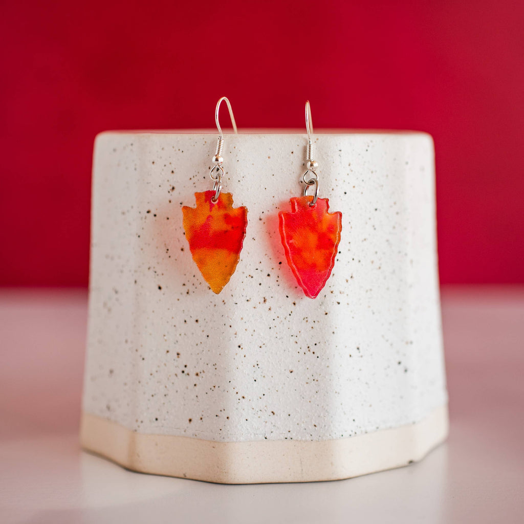 KC Petite Tie Dye Arrowhead Dangles-Stellar Gifts & Goods Wholesale-Three Birdies Boutique, Women's Fashion Boutique Located in Kearney, MO