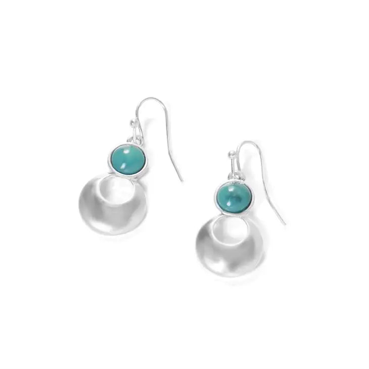 Silver Circle with Turquoise Dangle Earrings-Necklace-Whispers-Three Birdies Boutique, Women's Fashion Boutique Located in Kearney, MO