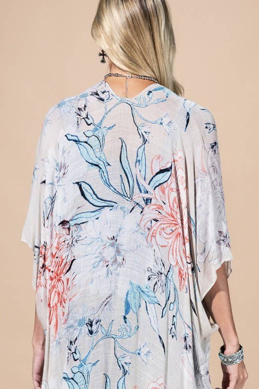 Airy Floral Kimono { product_type }}