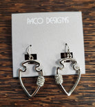 Stylish Small Bling Arrowhead Earrings Silver or Gold : Silver { product_type }}