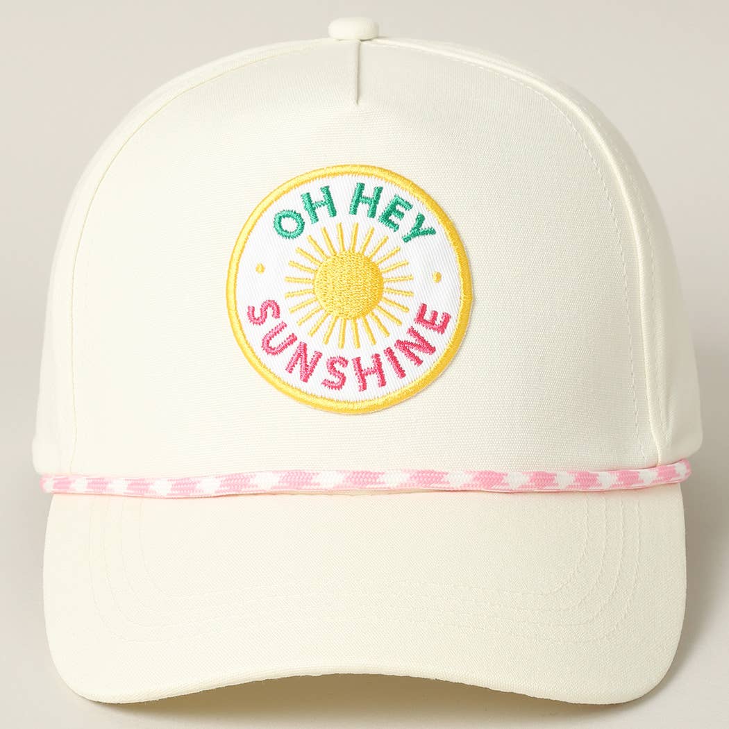 Oh Hey Sunshine Embroidery Patch Trucker Hat: MULTI / ONE SIZE { product_type }}