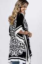 Coal Bandana Border Kimono { product_type }}