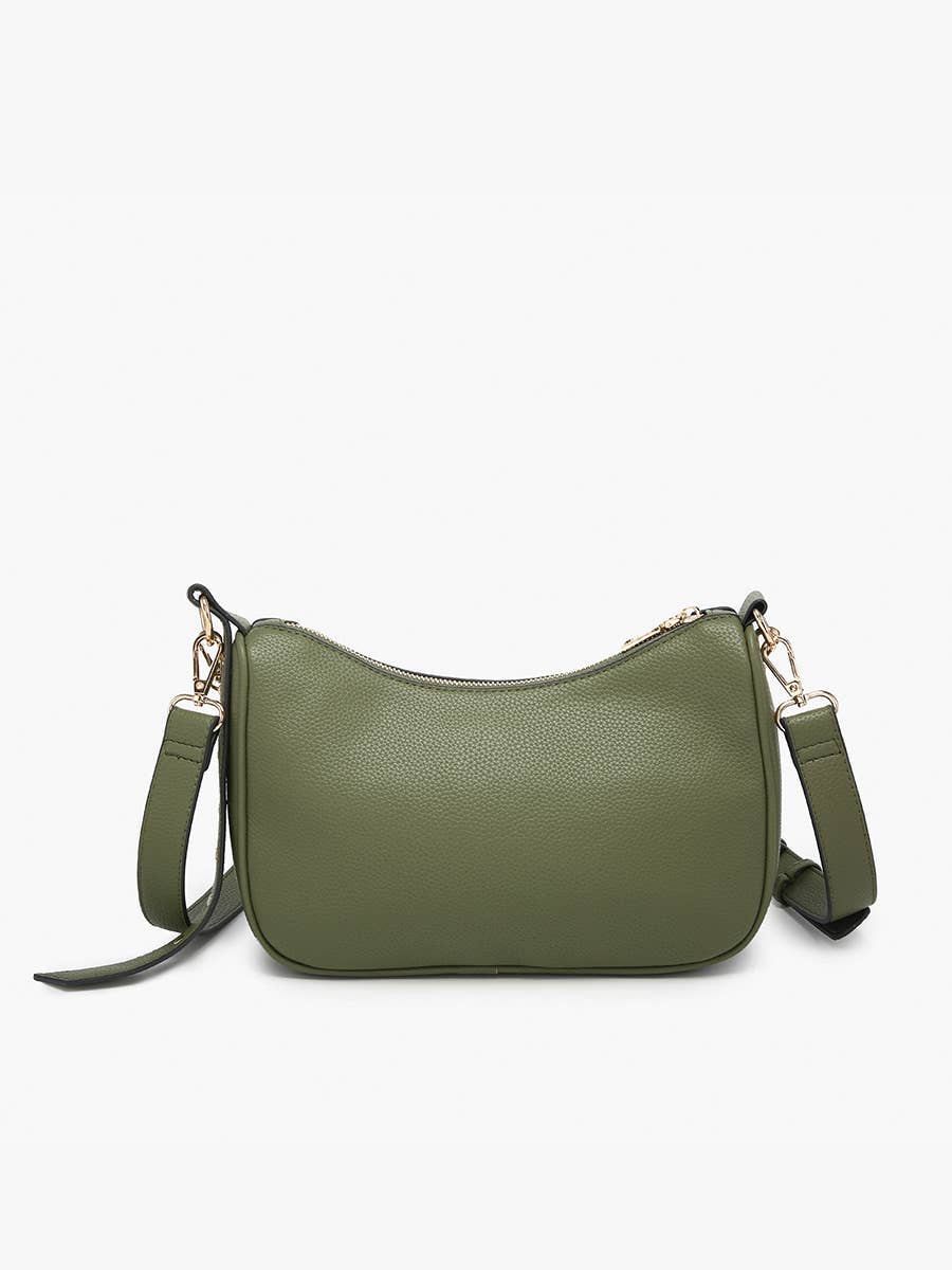 Artemis Crossbody w/ Stud Details: Olive { product_type }}