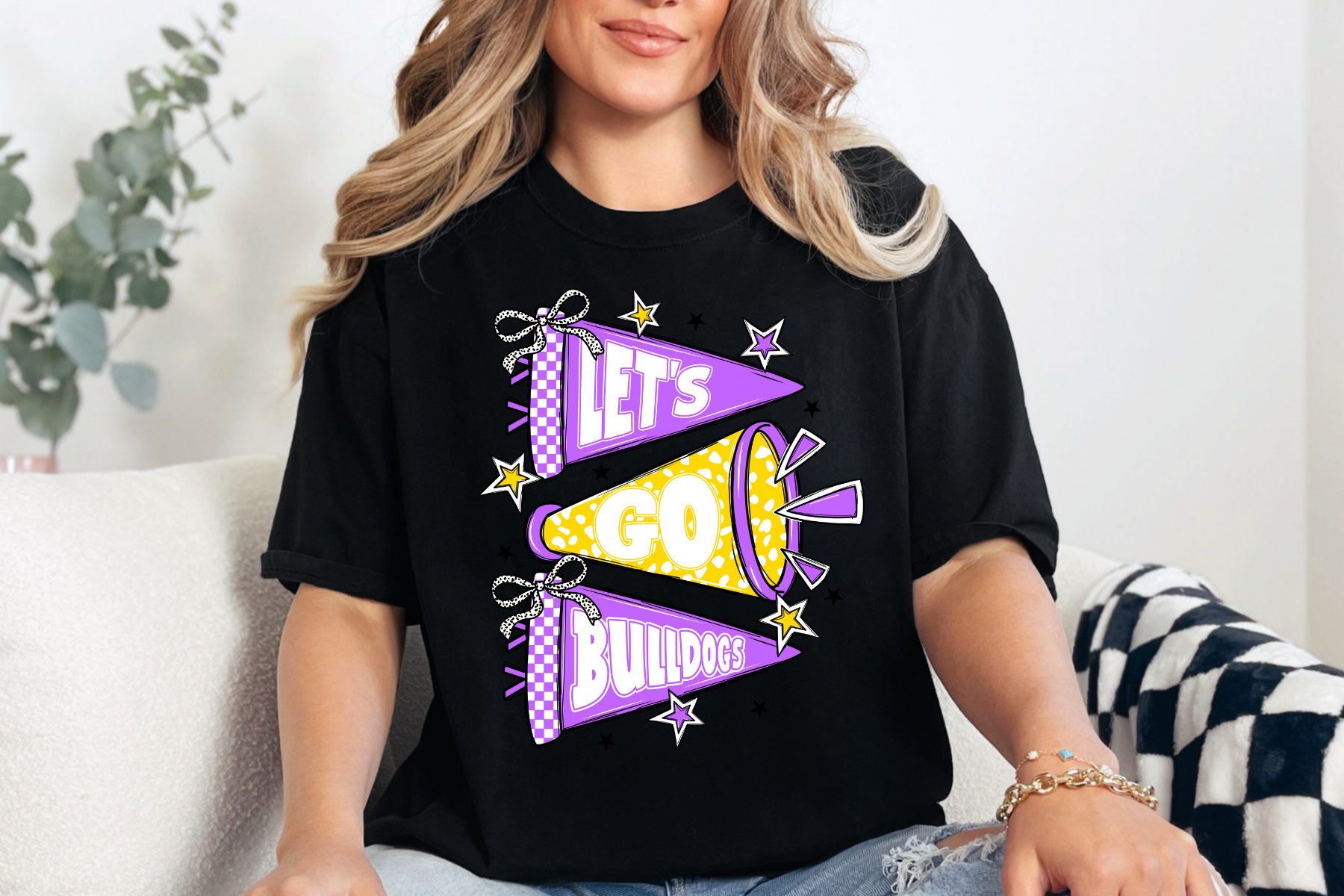 Let's Go Bulldogs Megaphone Graphic Tee { product_type }}
