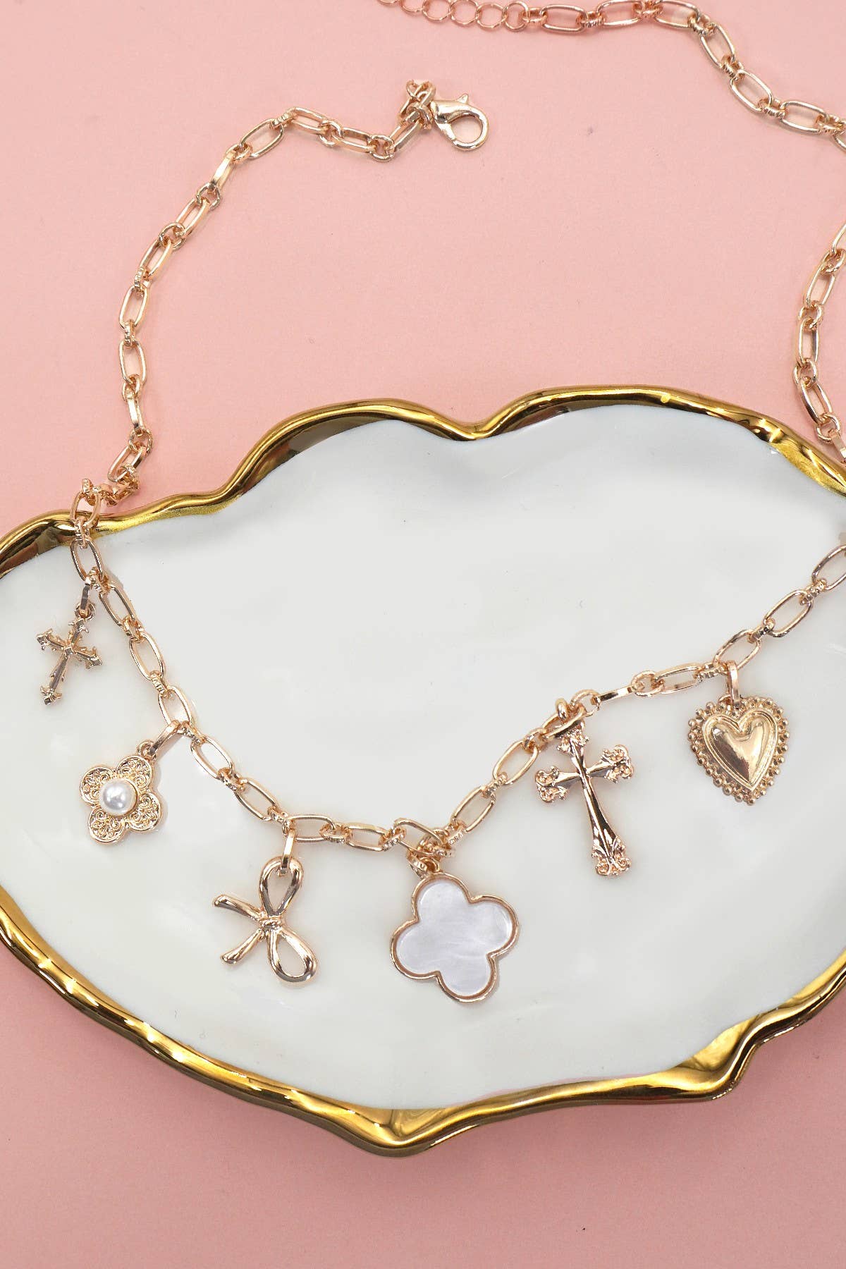 Charm Necklace – Clover, Bow, Cross, Heart, Flower { product_type }}