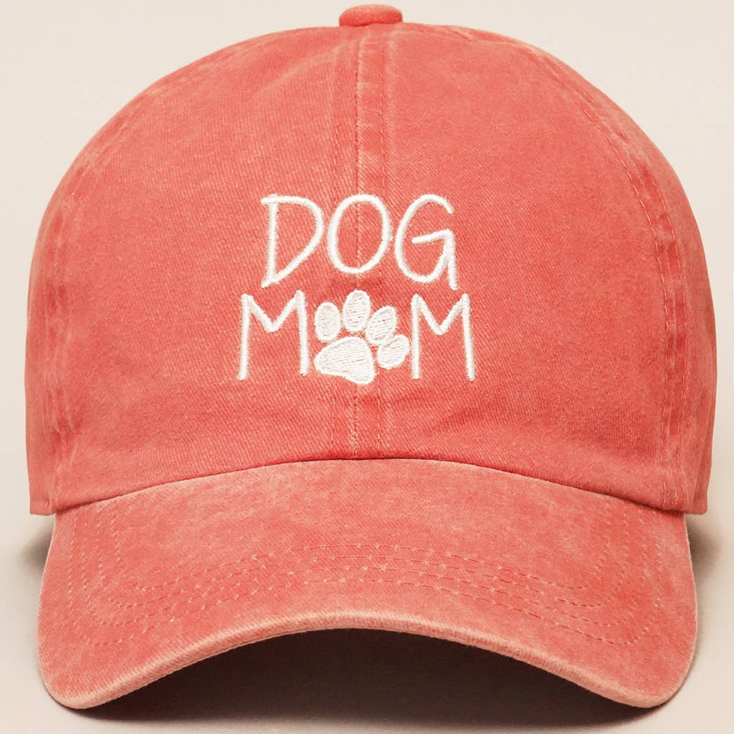DOG MOM Embroidered Cotton Baseball Caps Dad Hat: DUSTY PINK / One Size { product_type }}