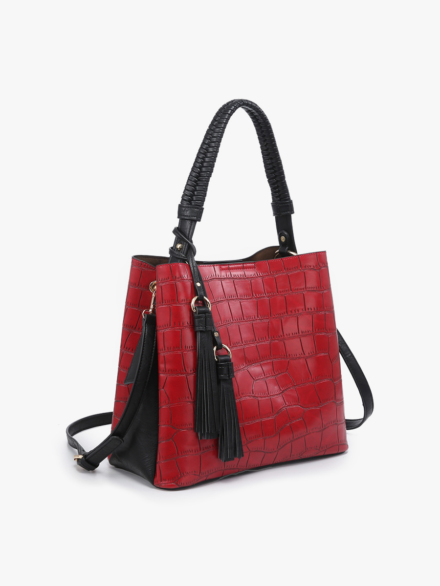 Olivia Crocodile Hobo: Black { product_type }}