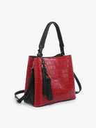 Olivia Crocodile Hobo: Black { product_type }}