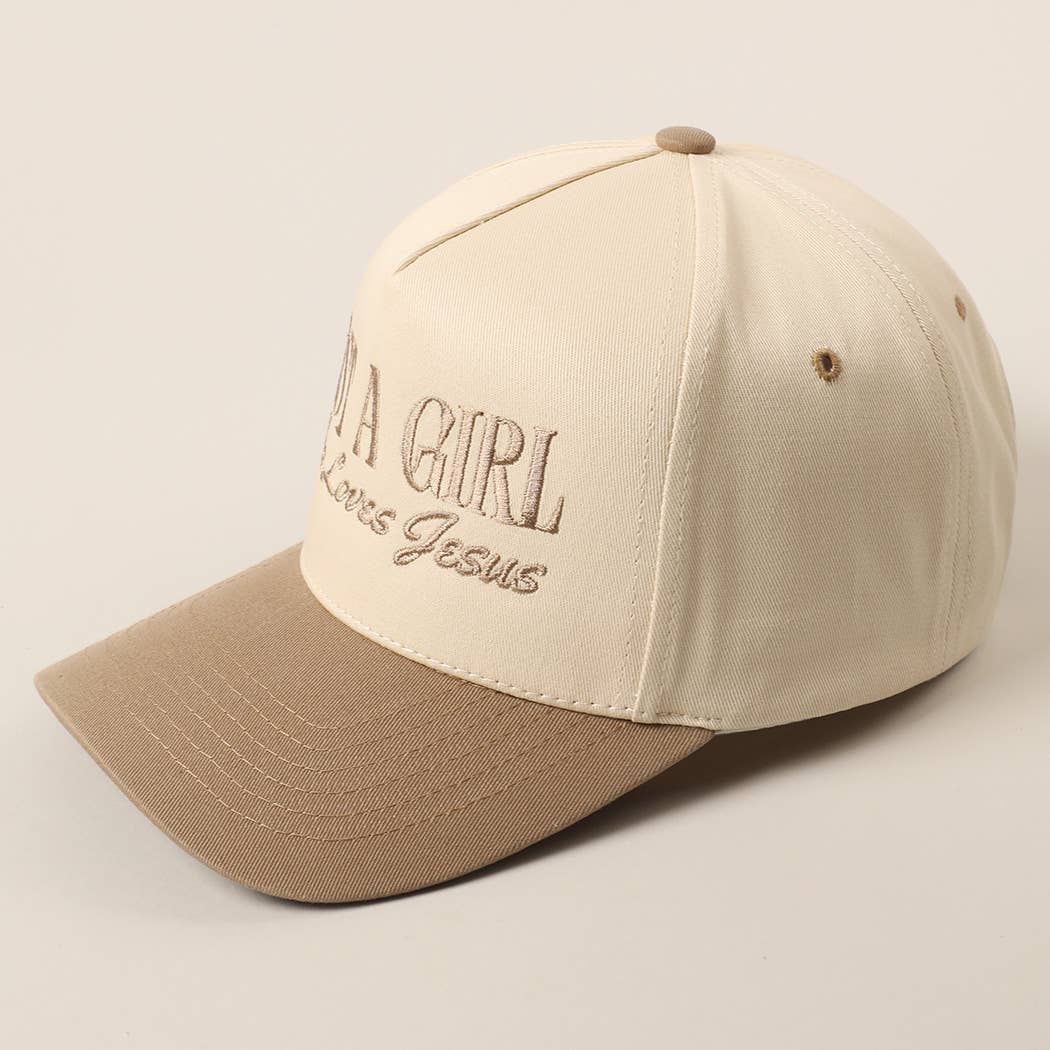 Just A Girl Who Loves Jesus Embroidery Trucker Hat: Hot Pink / ONE SIZE { product_type }}