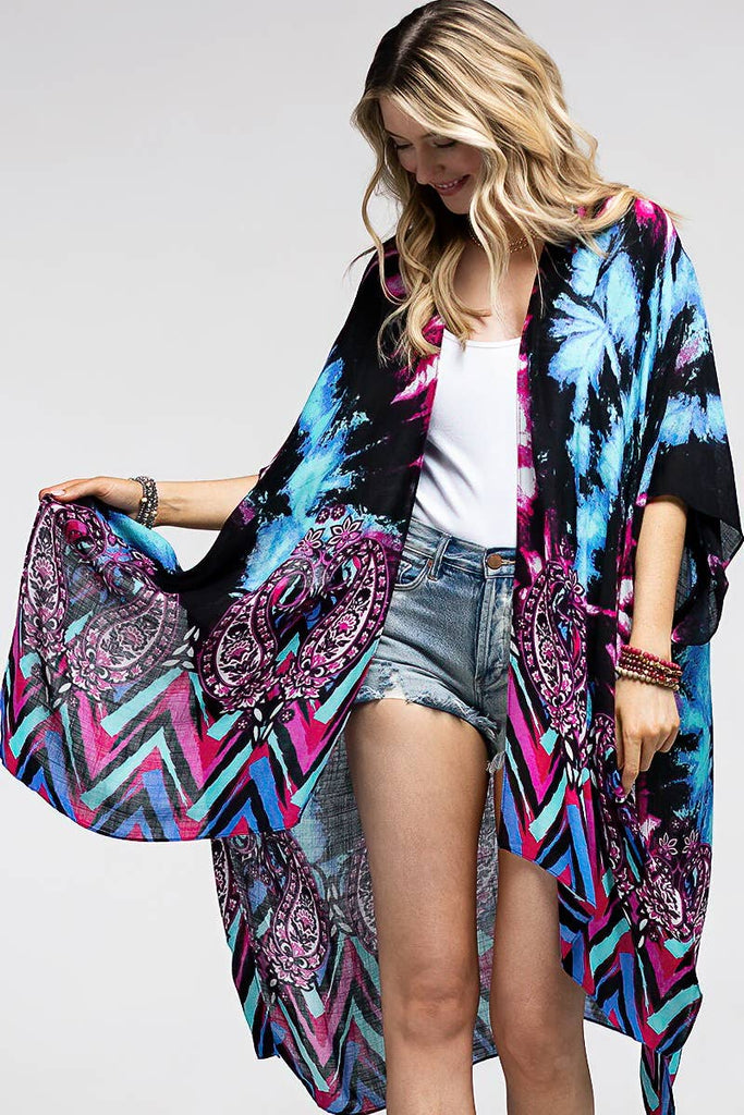 Cosmic Multi kimono-Urbanista-Three Birdies Boutique, Women's Fashion Boutique Located in Kearney, MO