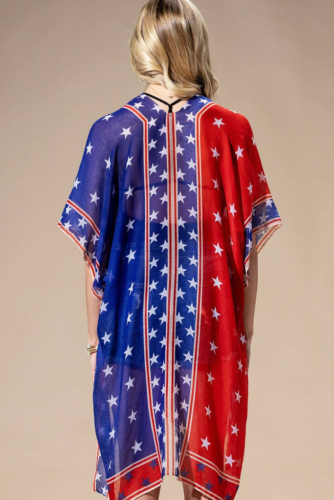 American Flag Kimono-Urbanista-Three Birdies Boutique, Women's Fashion Boutique Located in Kearney, MO