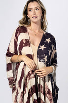 Vintage Americana Flag Kimono { product_type }}