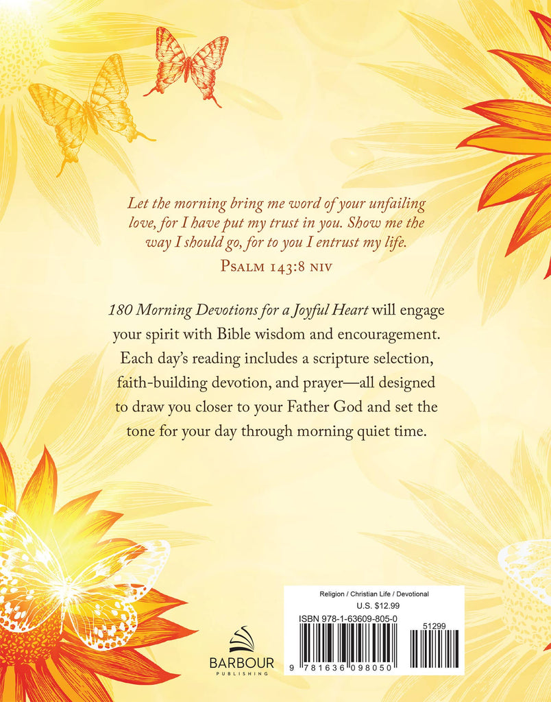 180 Morning Devotions for a Joyful Heart-Barbour Publishing, Inc.-Three Birdies Boutique, Women's Fashion Boutique Located in Kearney, MO