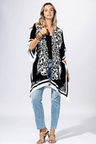 Coal Bandana Border Kimono { product_type }}