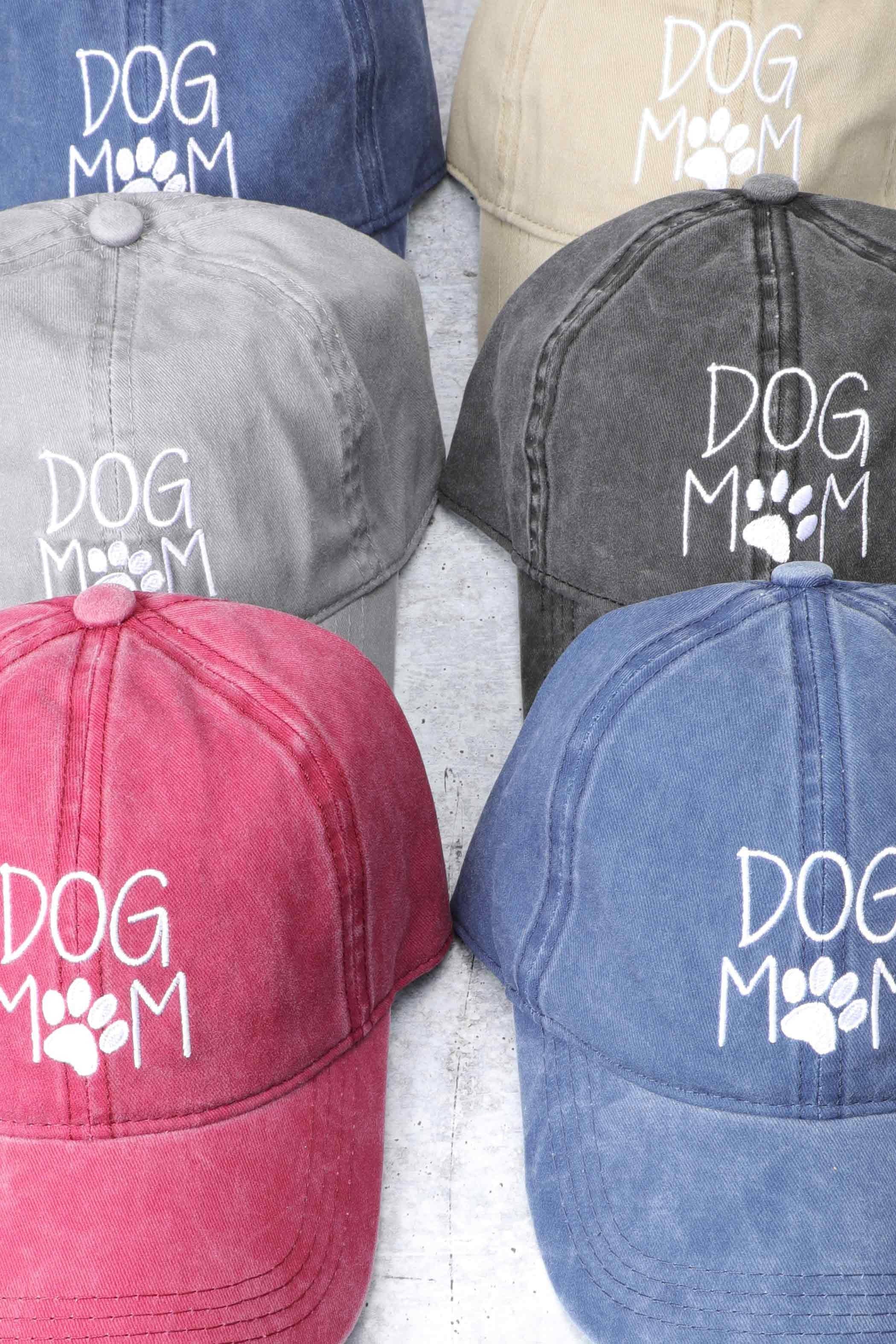 DOG MOM Embroidered Cotton Baseball Caps Dad Hat: DUSTY PINK / One Size { product_type }}