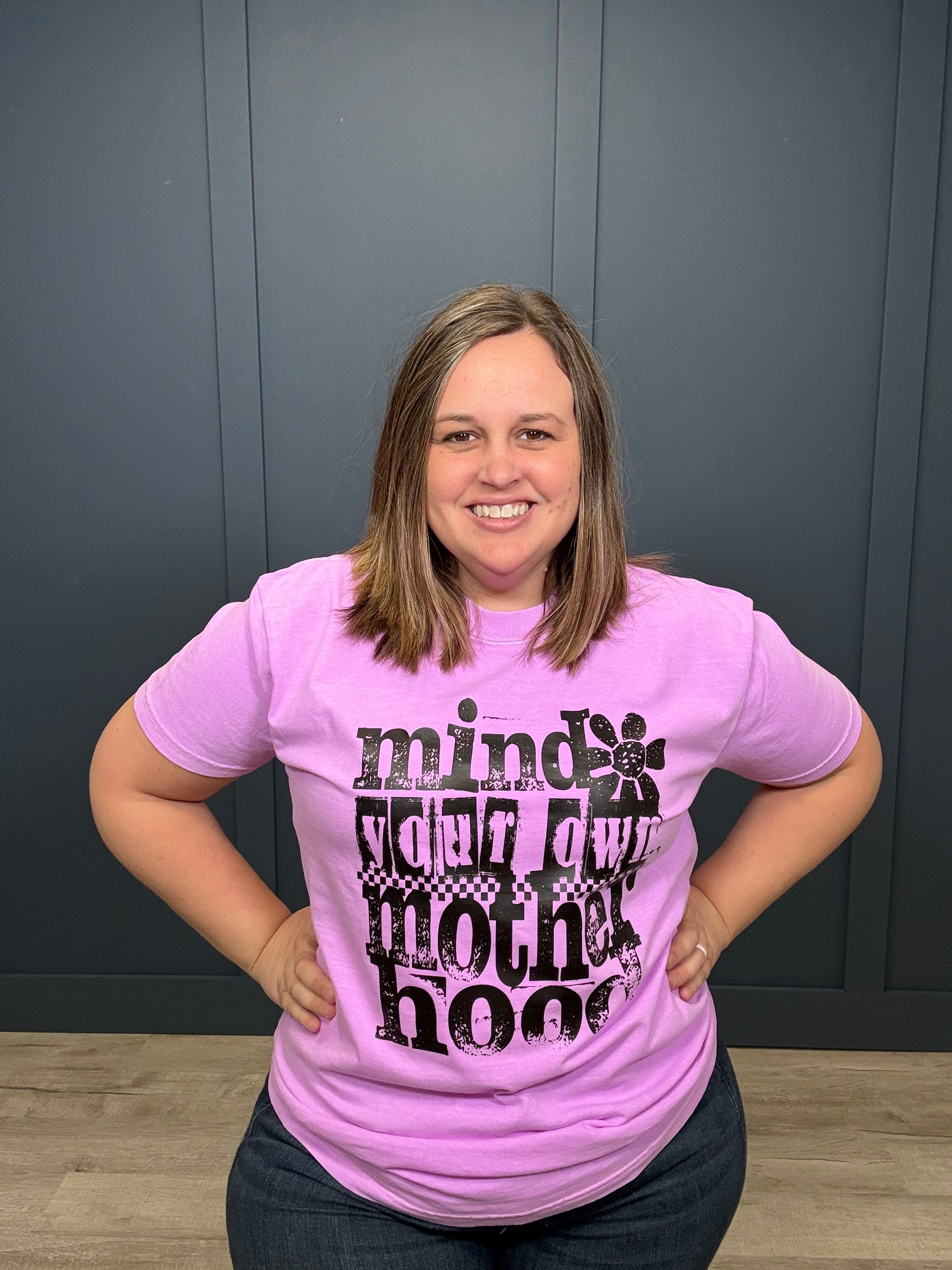 Mind Your Own Motherhood Tee-Graphic Tees-Tres Birdos Graphic Tees-Three Birdies Boutique, Women's Fashion Boutique Located in Kearney, MO