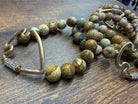 NEW! Bling Arrowhead Chunky Stone Stretch Bracelet: Map Jasper { product_type }}