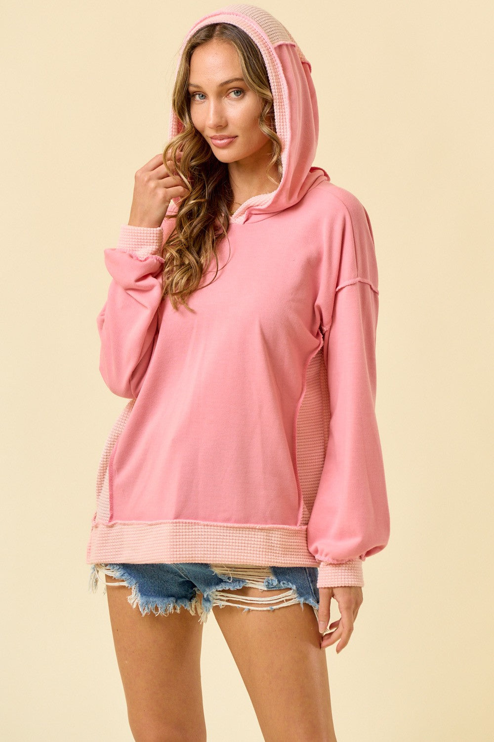 Terry Waffle Sweatshirt Hoodie { product_type }}