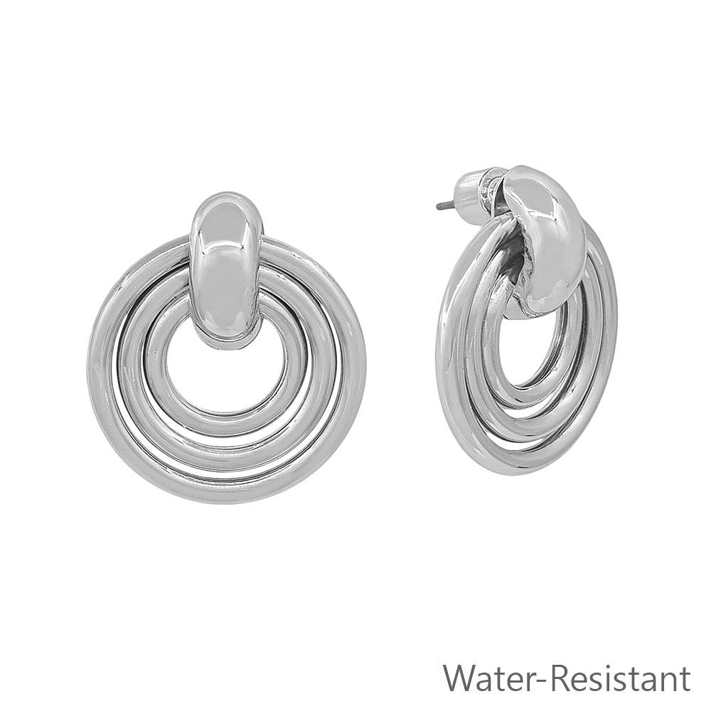 Triple Round Silver Earring-Accessories-What's Hot-Three Birdies Boutique, Women's Fashion Boutique Located in Kearney, MO