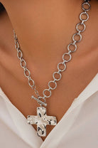 Silver Chunky Cross Necklace { product_type }}