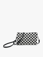 Riley Checkered Crossbody/Wristlet - Black/White { product_type }}