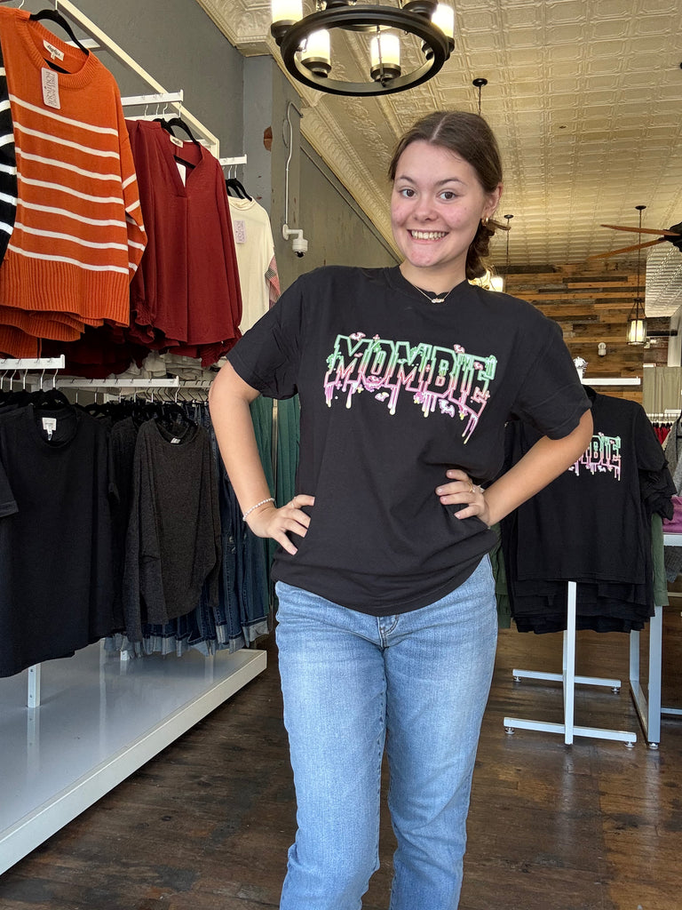 MOMBIE Graphic Tee-Graphic Tees-Tres Birdos Graphic Tees-Three Birdies Boutique, Women's Fashion Boutique Located in Kearney, MO