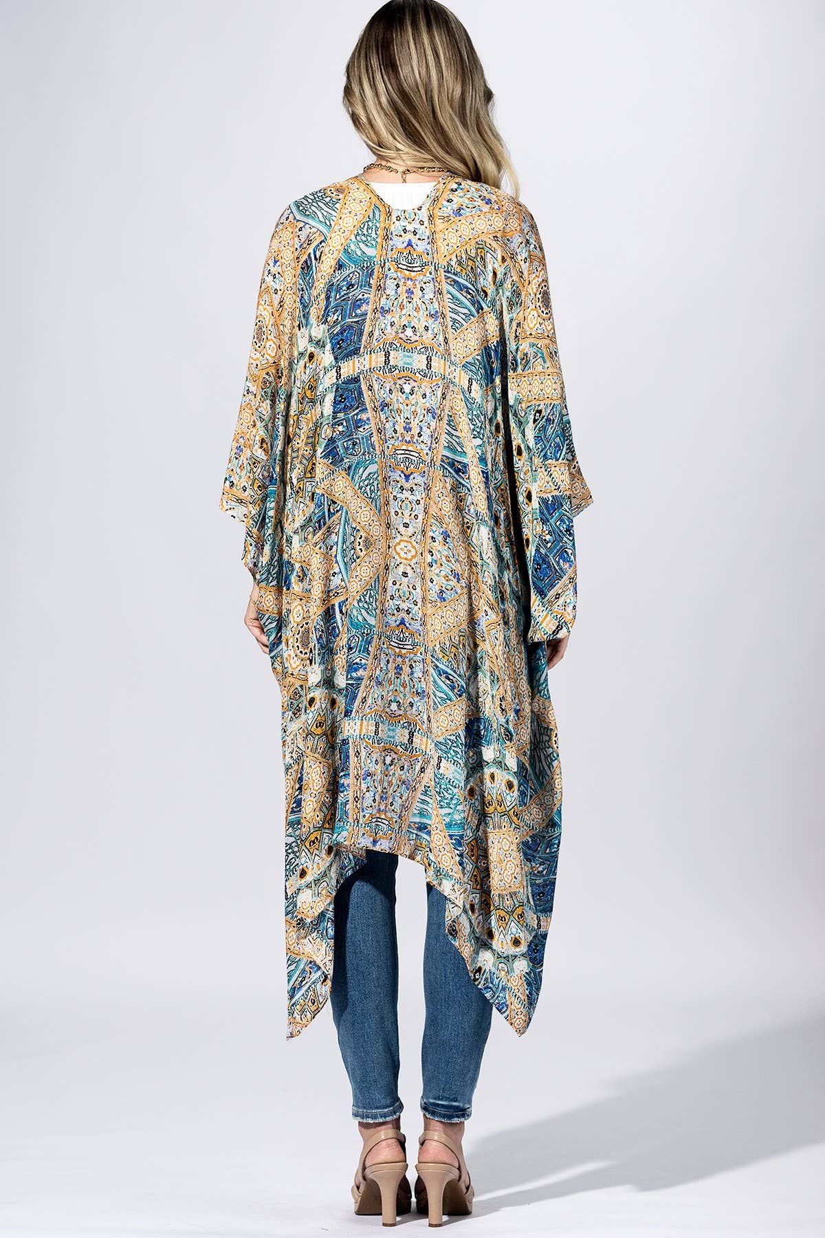 Gilded Mosaic Kimono: MULTI / 2 / One Size-Urbanista-Three Birdies Boutique, Women's Fashion Boutique Located in Kearney, MO