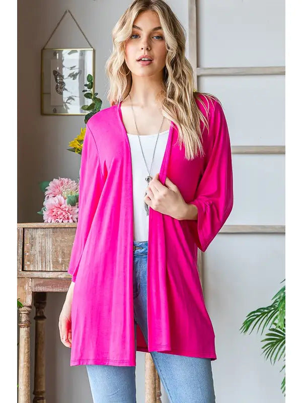 Bell Sleeve Open Cardigan-Kimono-Heimish-Three Birdies Boutique, Women's Fashion Boutique Located in Kearney, MO