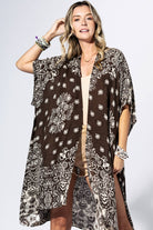 Damask Bandana Kimono - Ash Grey { product_type }}
